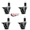 Service Caster 3'' Gray Poly Swivel 1-5/8'' Expanding Stem Caster Set with Brake, 4PK SCC-EX20S314-PPUB-PLB-158-4 - alternate 4